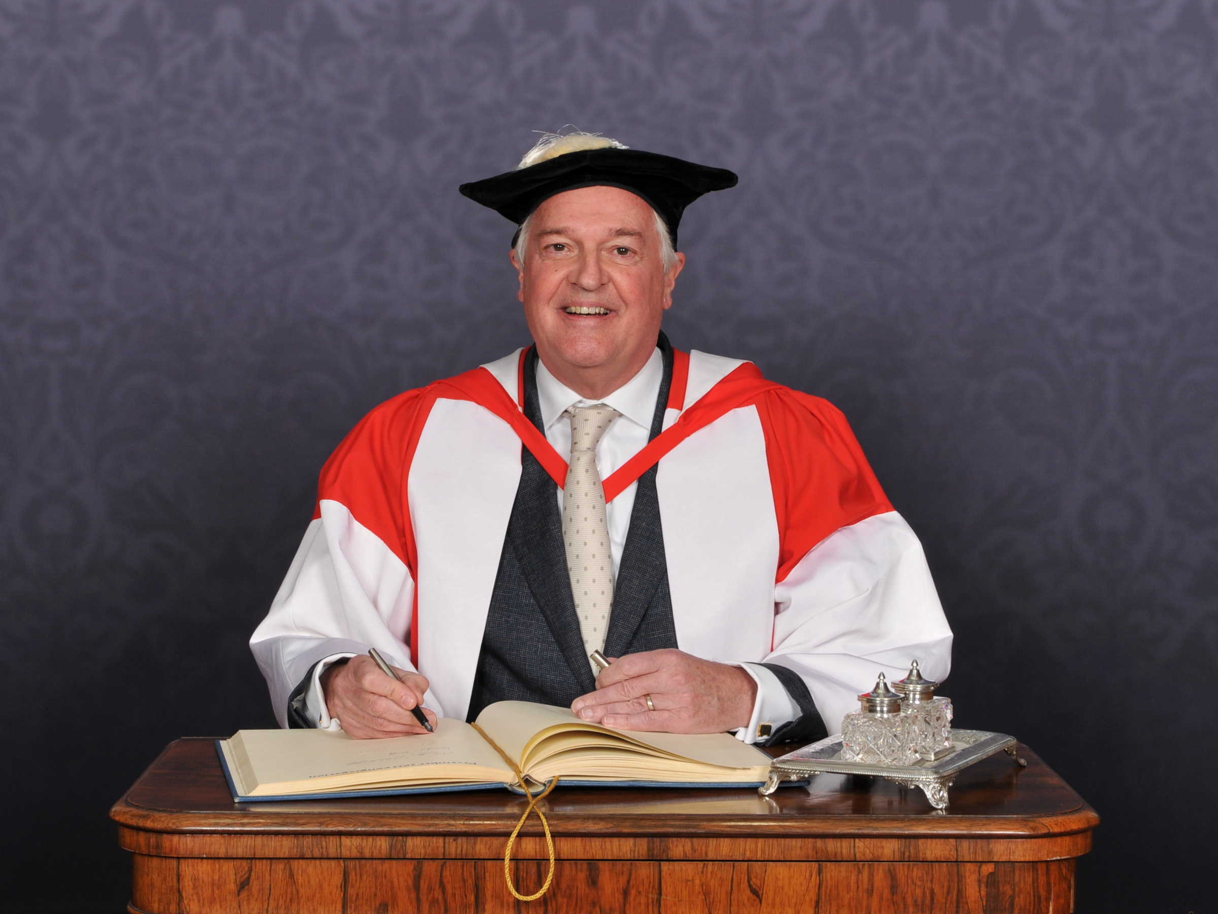 A photograph of Paul Polman at his Honorary Degree ceremony